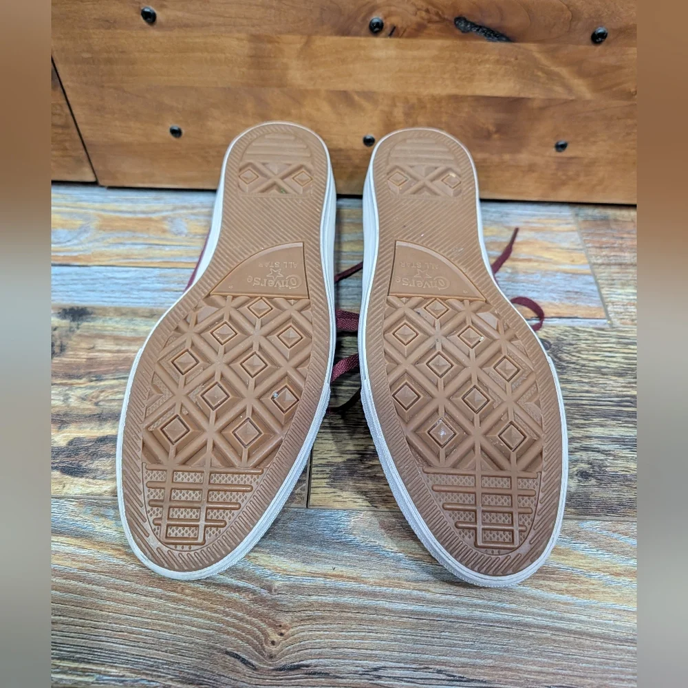 Converse Chuck Taylor II Lunarlon Burgundy Low Top Sneakers Size 11.5 Men - Picture 7 of 9